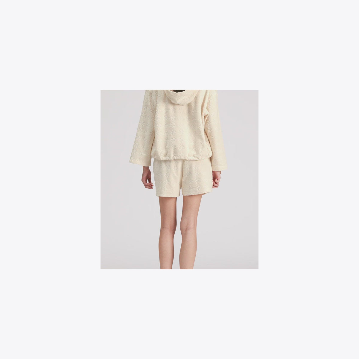Tory Burch Terry Jacquard Logo Hoodie - New Ivory - 5