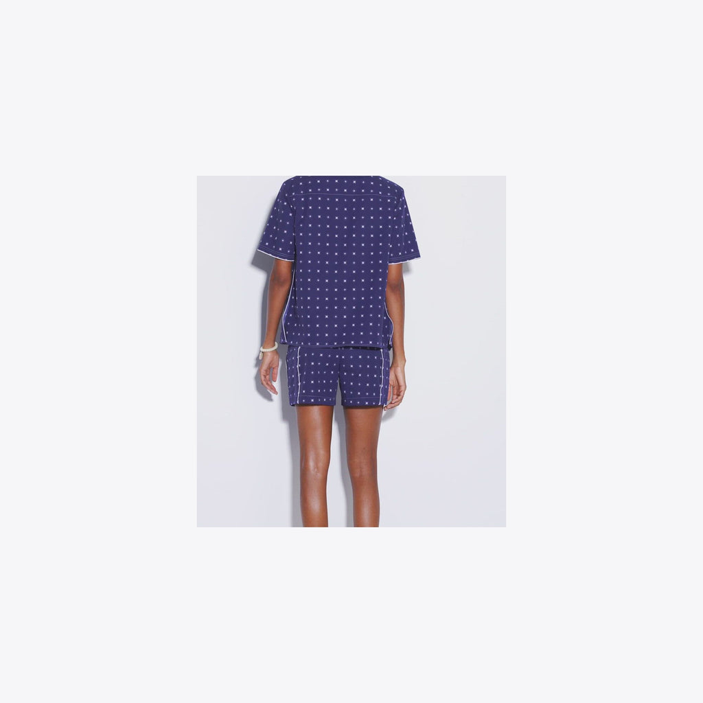 Tory Burch Twill Camp Shirt - Ballpoint Ink Nothing Ditsy - 5