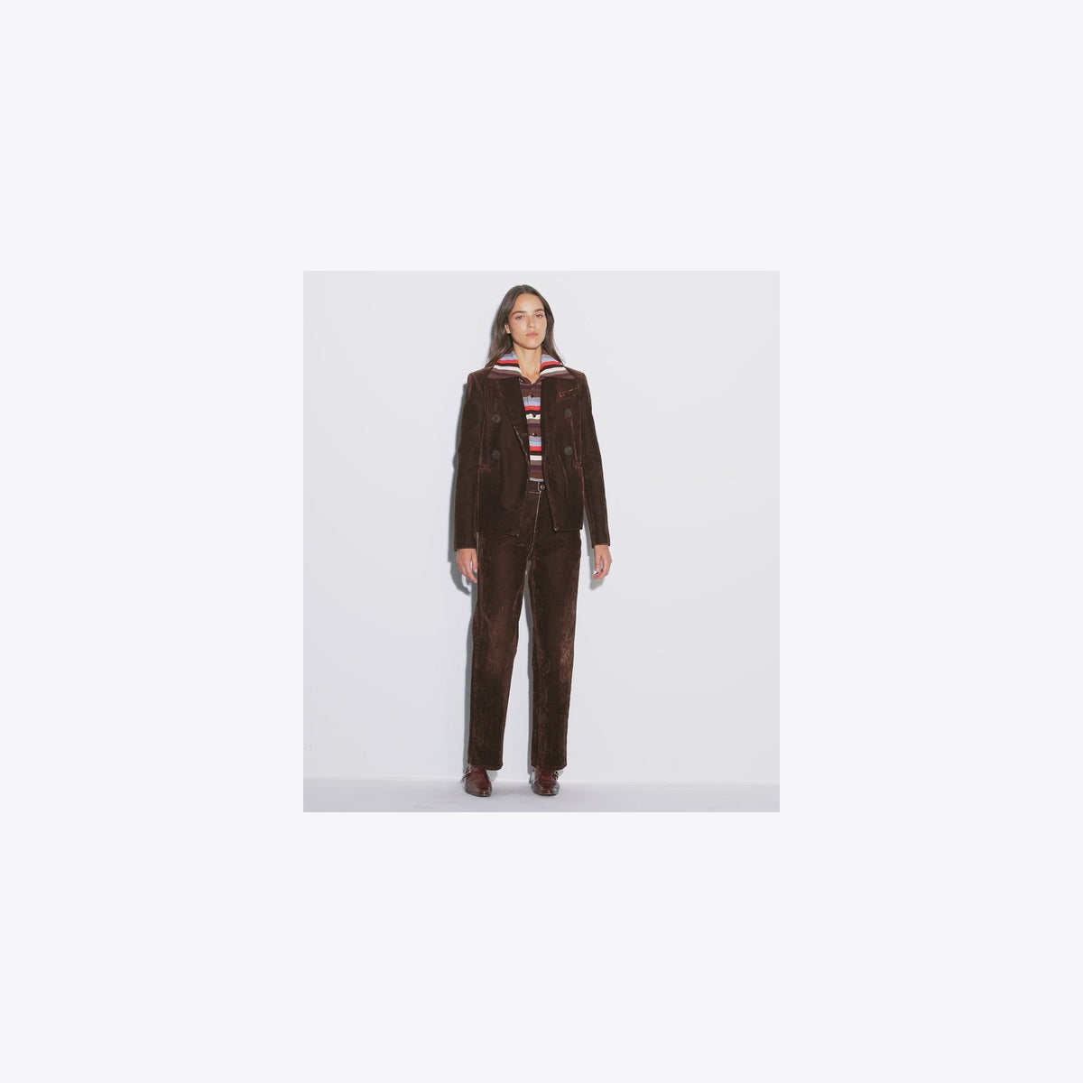 Tory Burch Denim Blazer - Dark Brown - 4