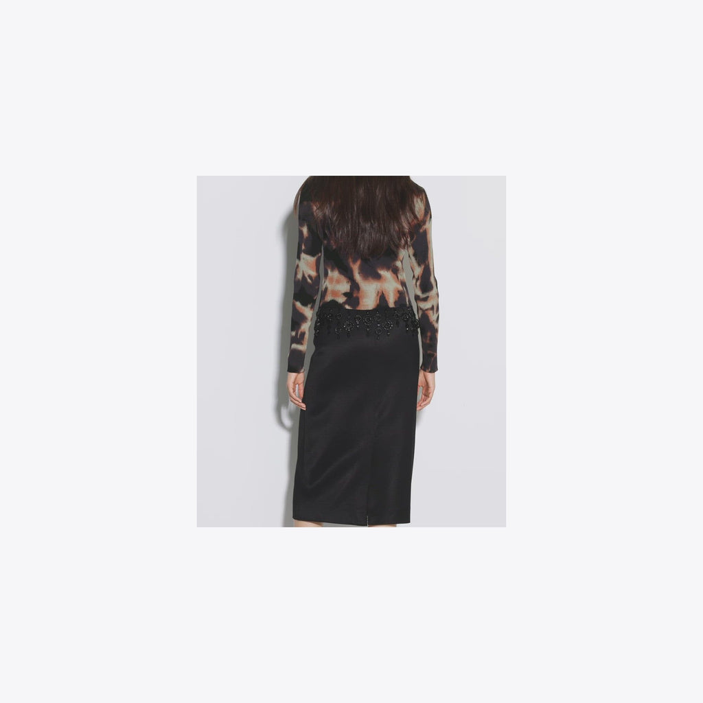 Tory Burch Embellished Cotton Top - Black / Brown - 4