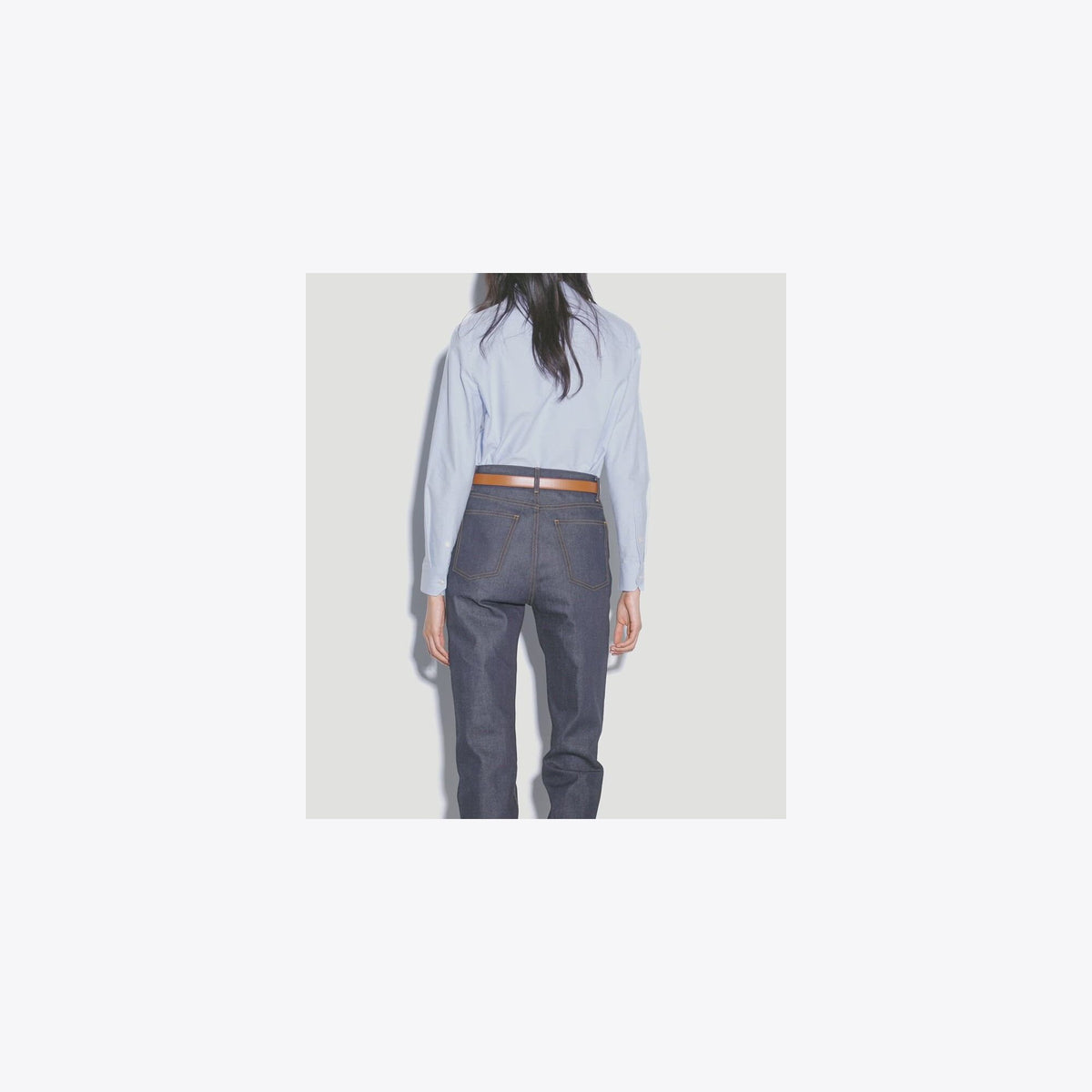 Tory Burch Cuffed Cotton Shirt - Blue Cotton Oxford Shirting-Takihyo - 4