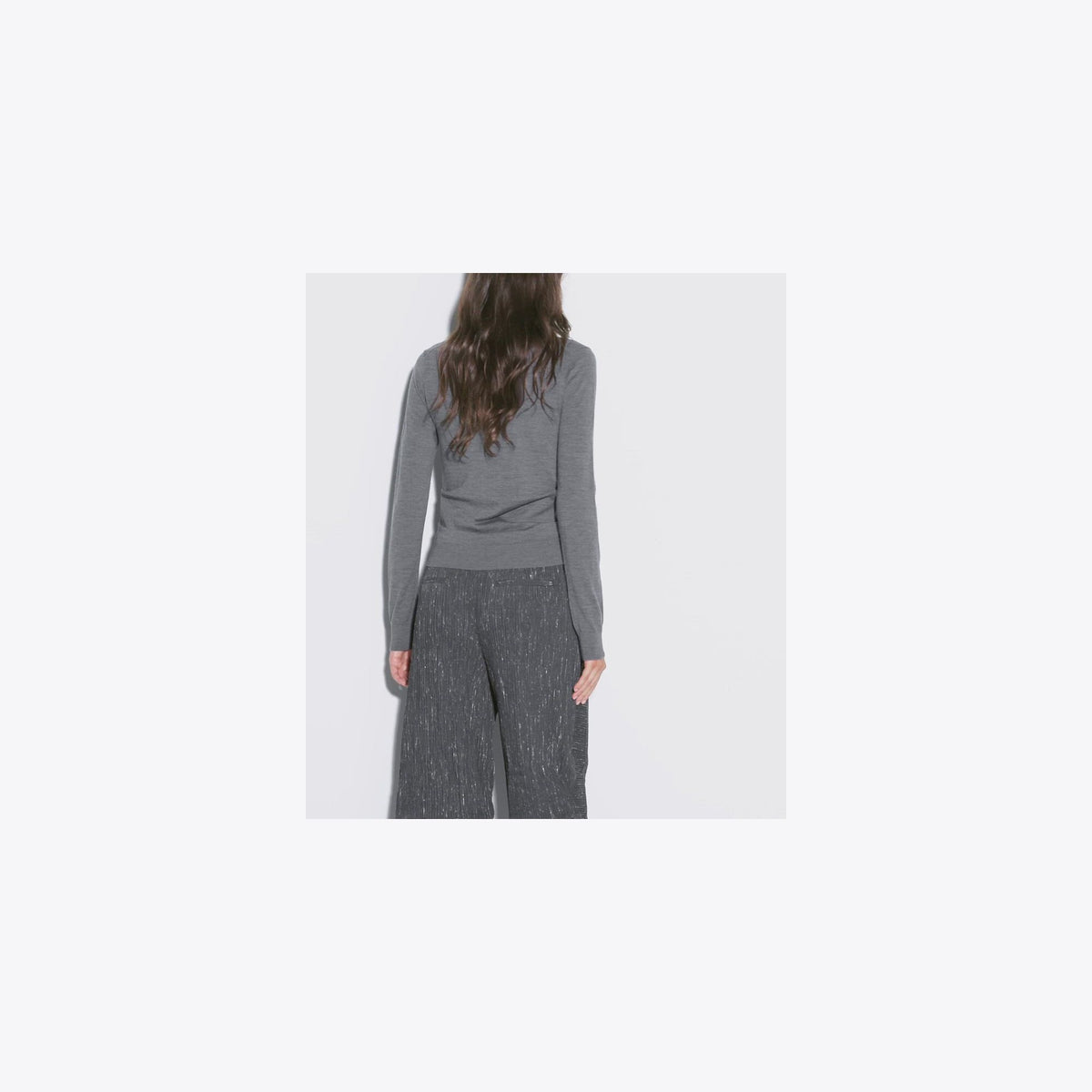 Tory Burch T Logo Wool Sweater - Frosted Gray Melange - 4