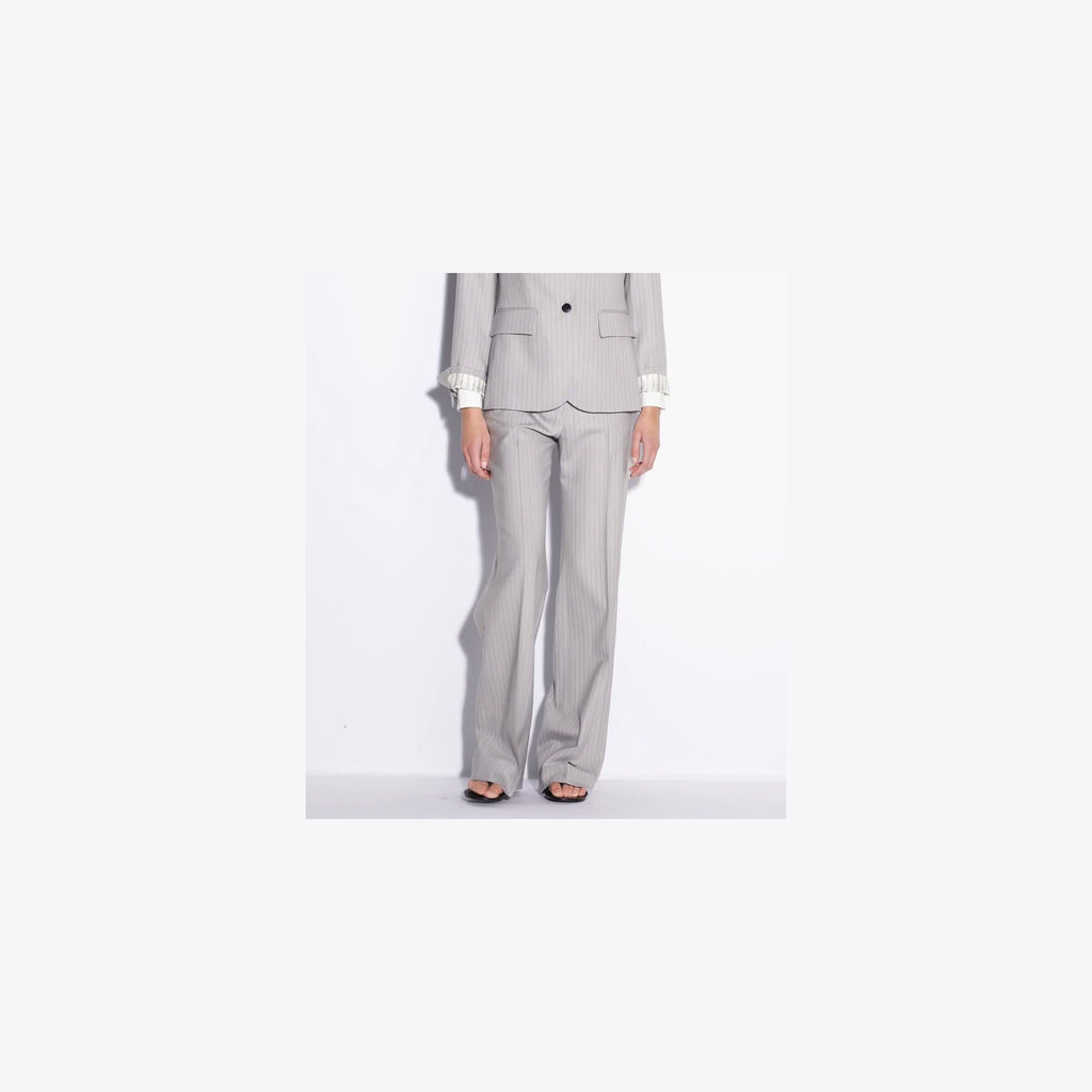 Tory Burch Viscose and Wool Pants - Dark Gray Pinstripe - 5