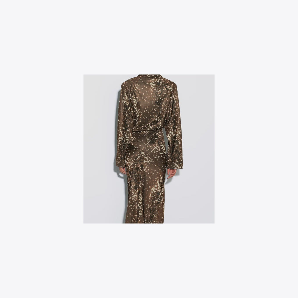 Tory Burch Viscose Shirtdress - Chocolate Brown Fawn - 4