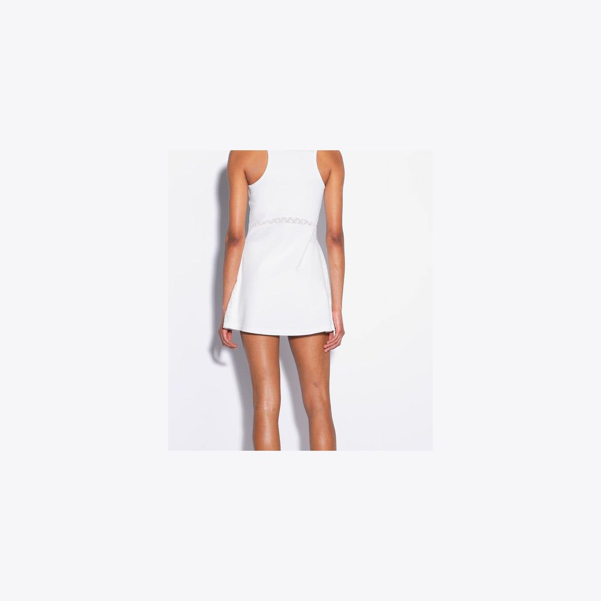 Tory Burch T Monogram Mesh Tank Dress - Snow White - 5