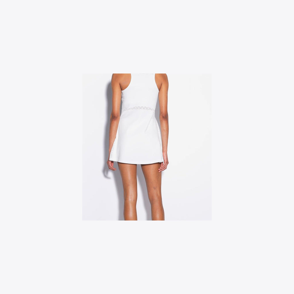Tory Burch T Monogram Mesh Tank Dress - Snow White - 5