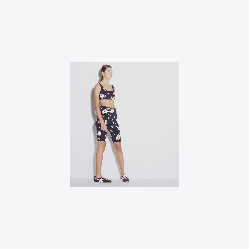 Tory Burch Compression Bike Short - Medium Navy Contrast Floral - 4