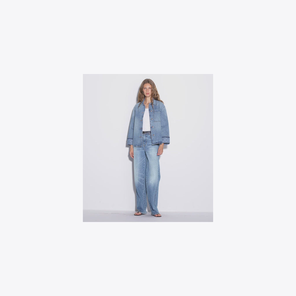 Tory Burch Denim Barn Jacket - Light Vintage Wash - 4