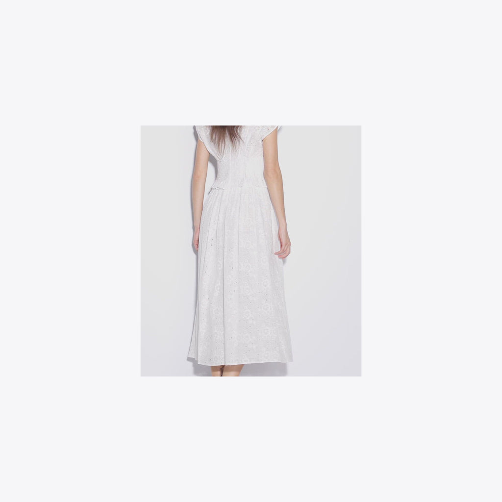 Tory Burch Eyelet Cotton Dress - White - 4