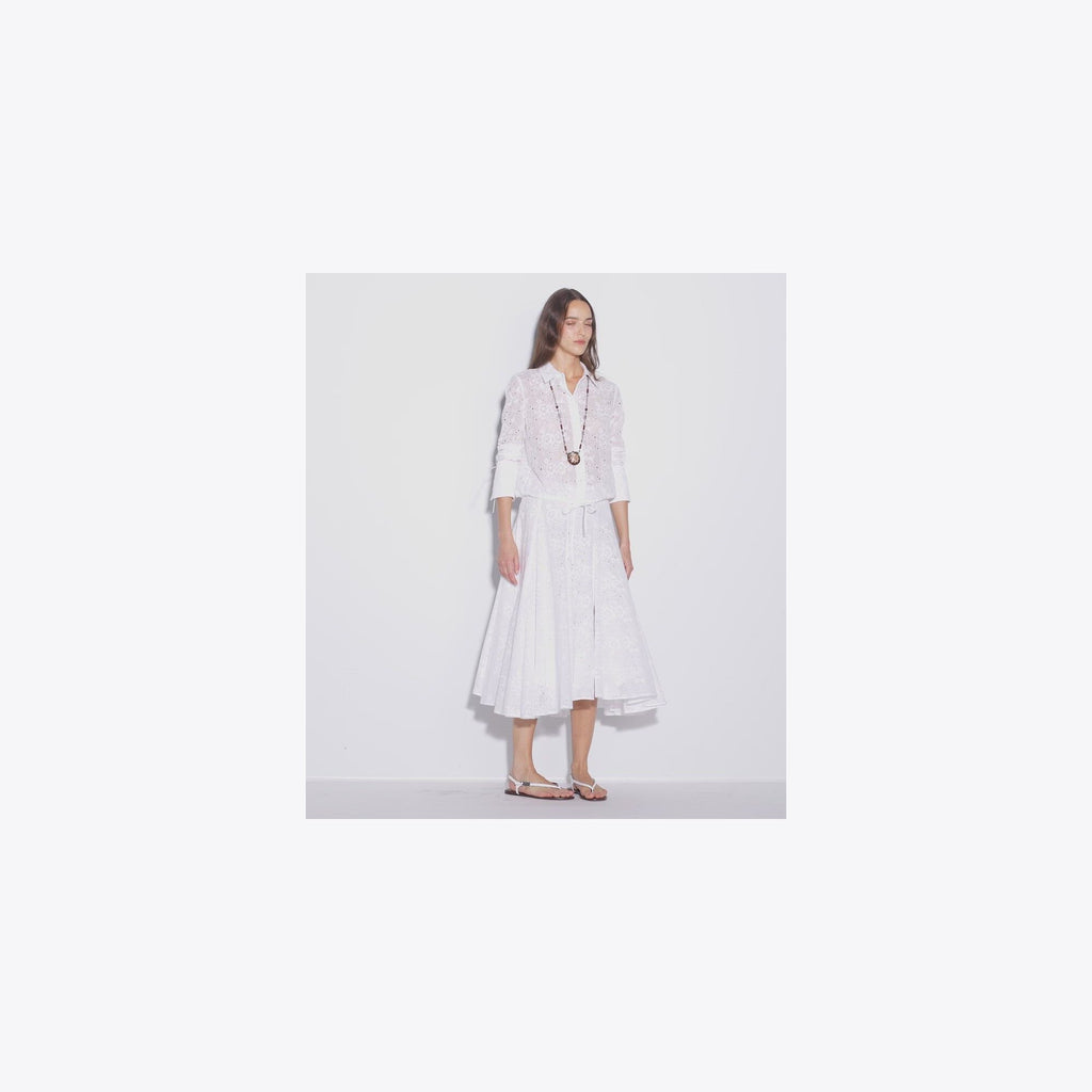 Tory Burch Cotton Eyelet Blouse - White - 4