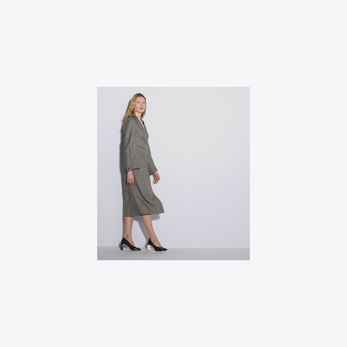 Tory Burch Wool Wrap Dress - Black / Gray - 4