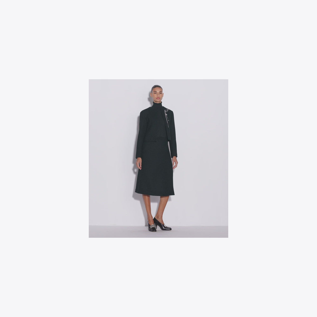 Tory Burch Embellished Bouclé Jacket - Black - 4