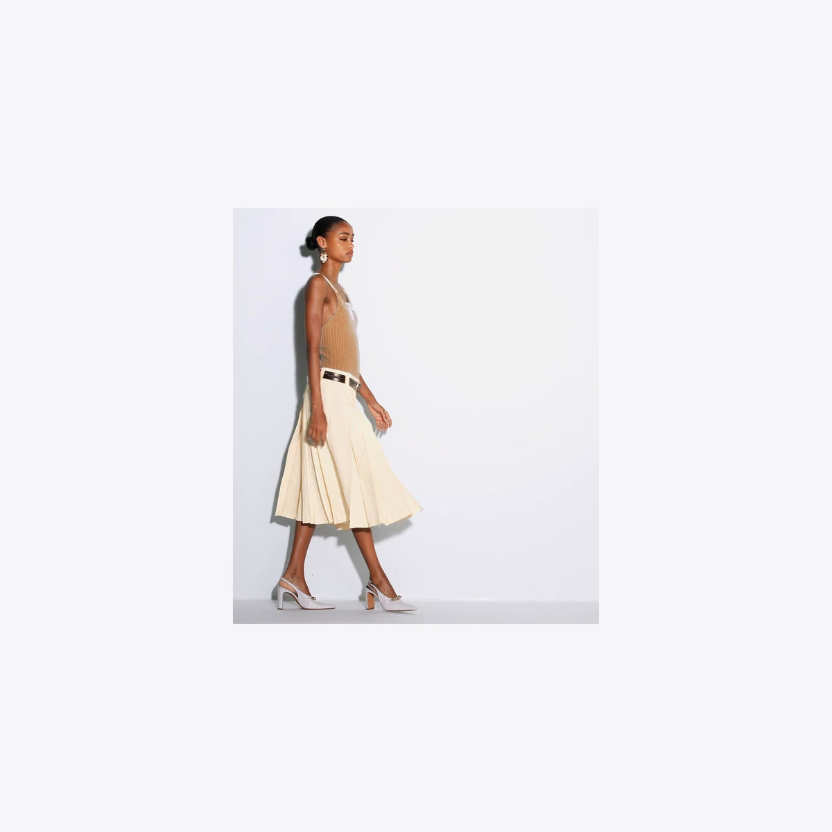 Tory Burch Pleated Skirt - Cream - 4