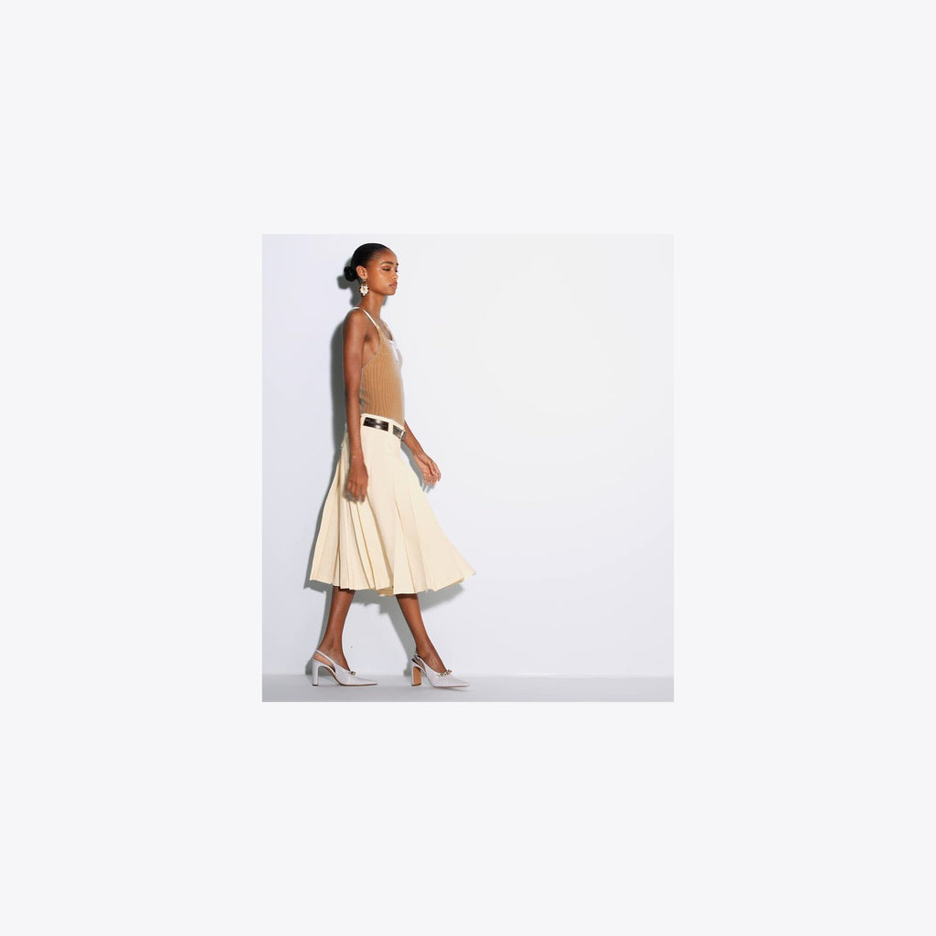 Tory Burch Pleated Skirt - Cream - 4