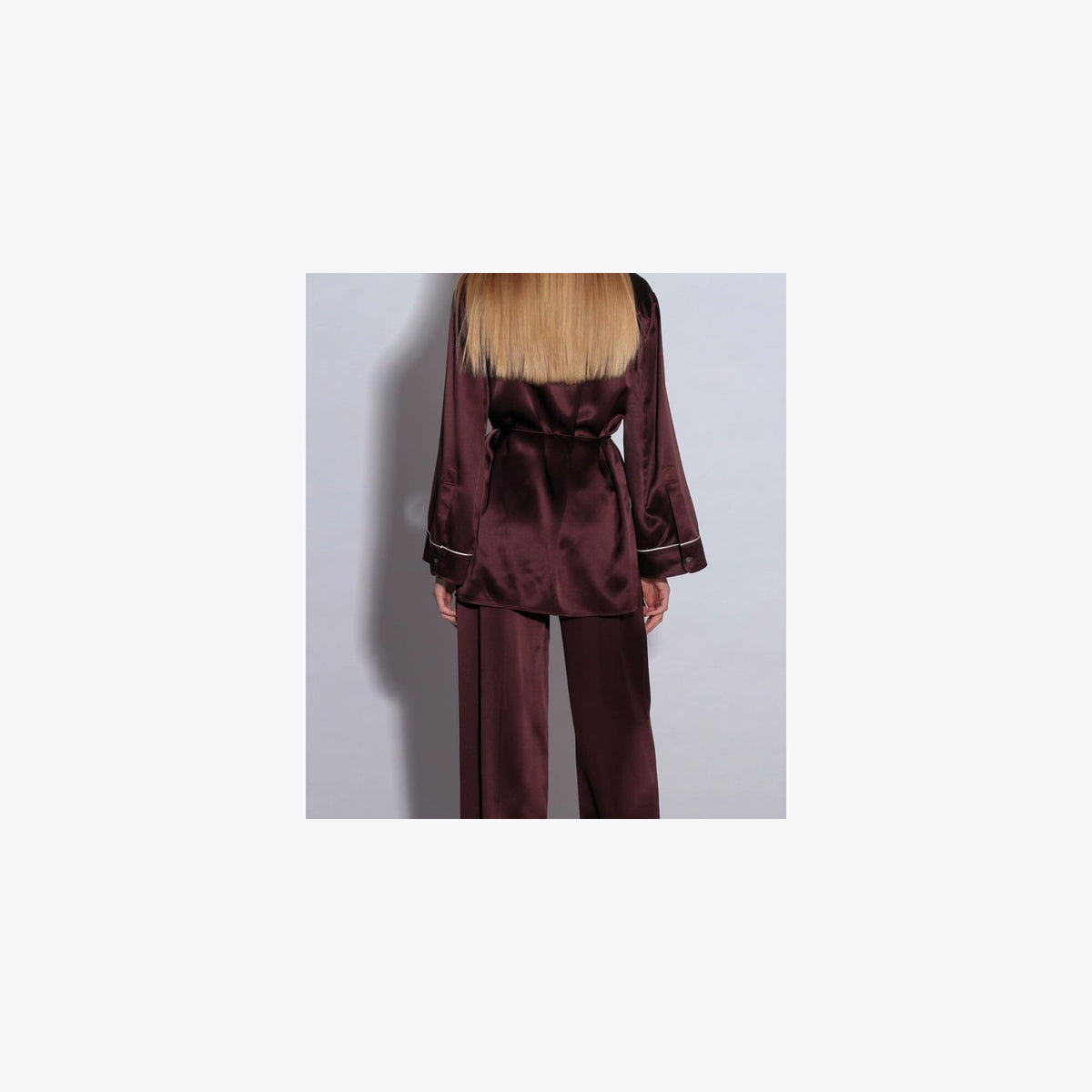 Tory Burch Silk Satin Shirt - Mahogany - 4