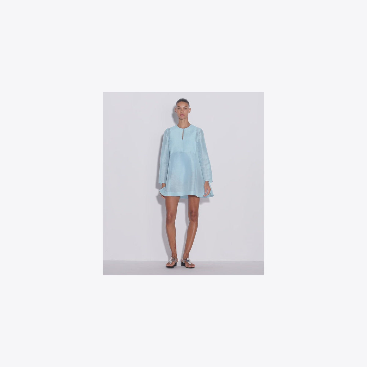 Tory Burch Linen Silk Tunic - Frozen Sky - 5