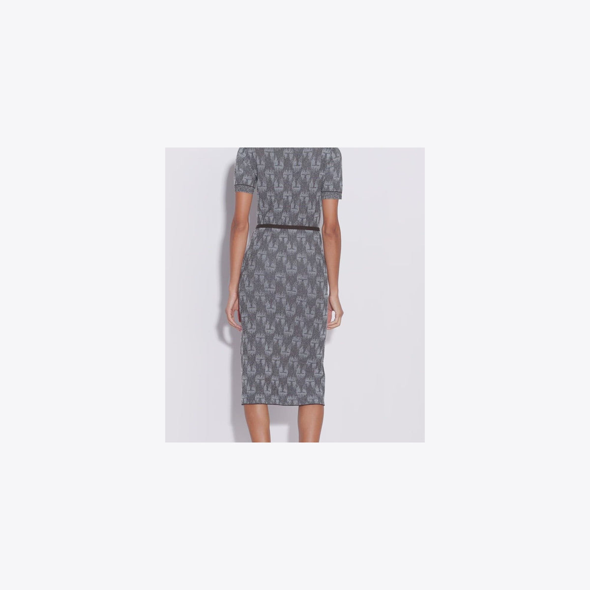 Tory Burch Jacquard Logo Dress - Cool Mist / Chocolate - 4