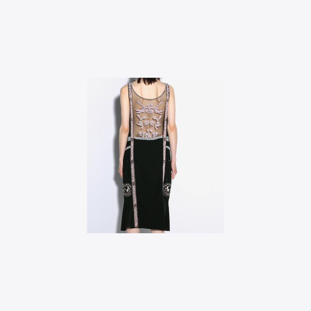 Tory Burch Embellished Mesh Dress - Black - 4