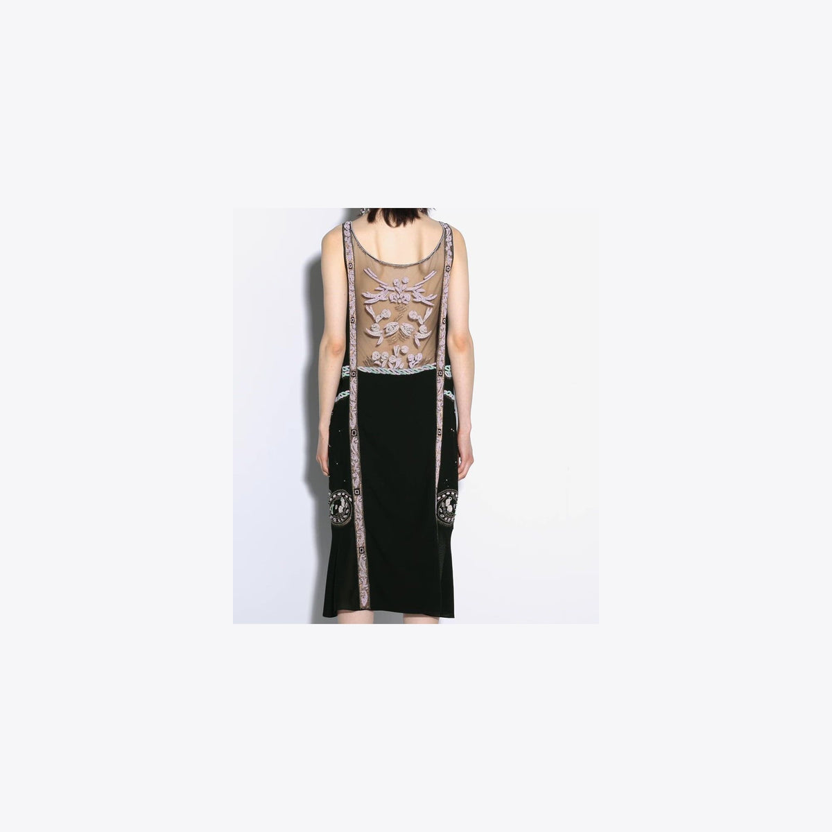 Tory Burch Embellished Mesh Dress - Black - 4