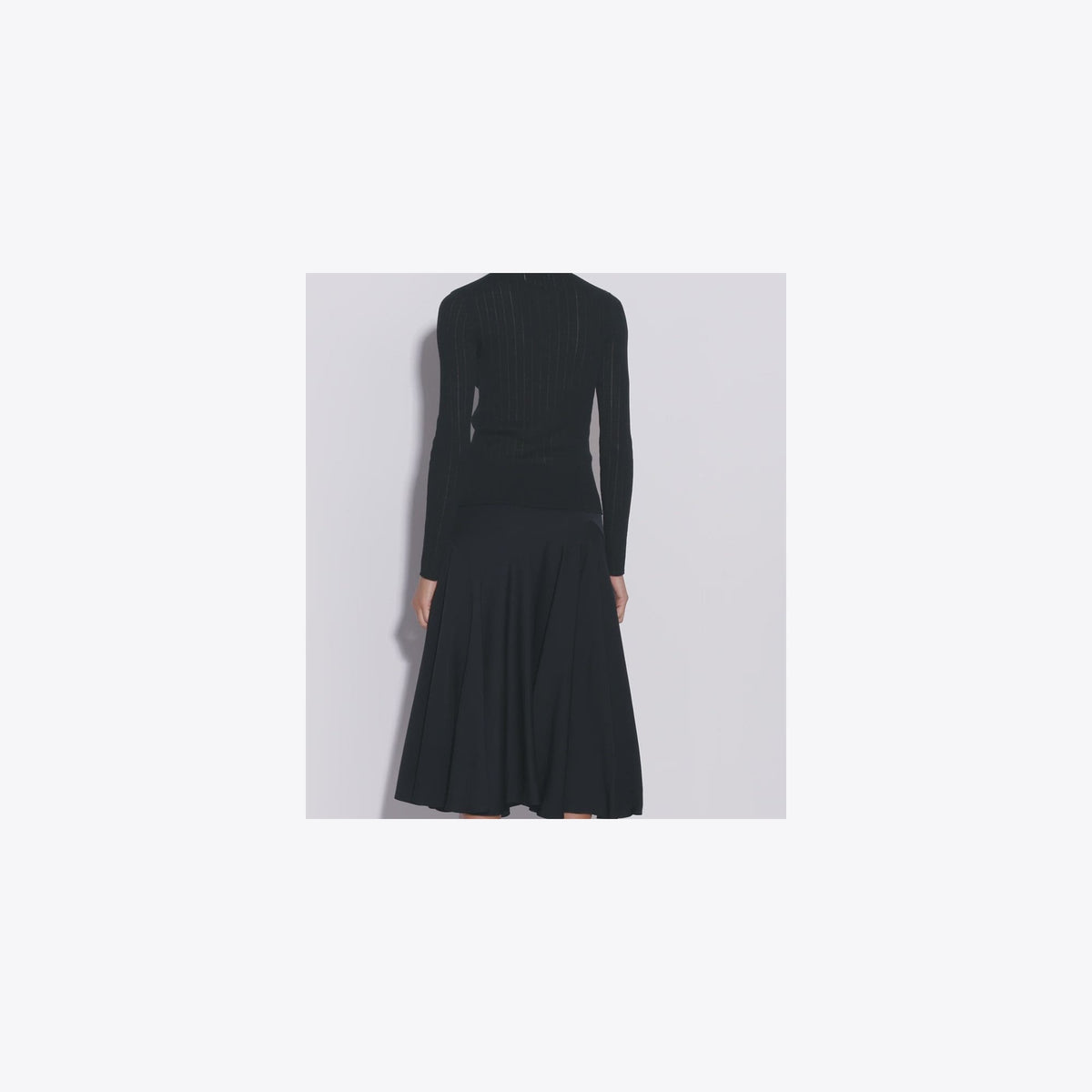 Tory Burch Ribbed Cotton Linen Turtleneck - Black - 4