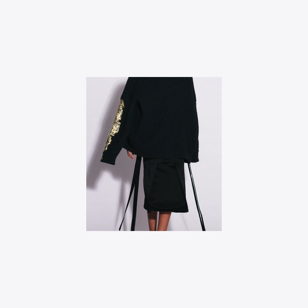 Tory Burch Silk Satin Skirt - Black - 4