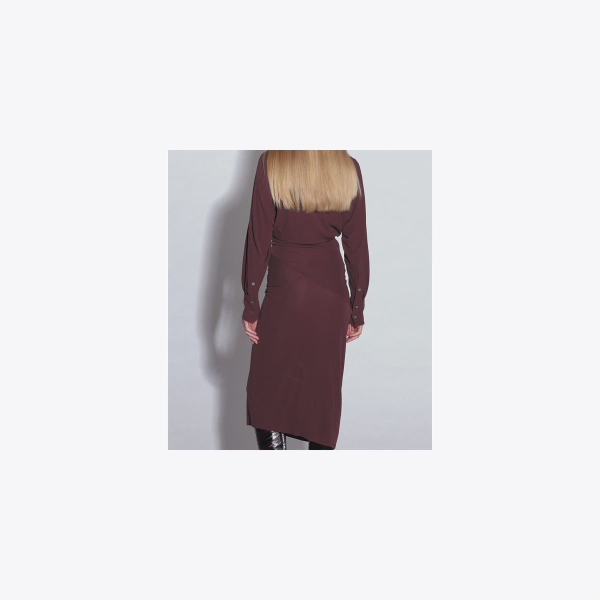 Tory Burch Cuffed Jersey Dress - Mahogany - 4