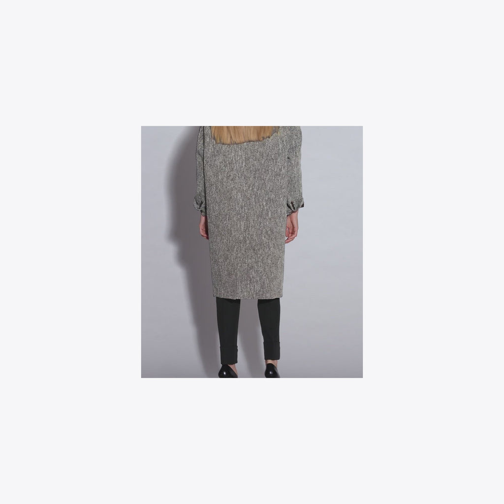 Tory Burch Wool Bouclé Coat - Brown / Ivory - 4