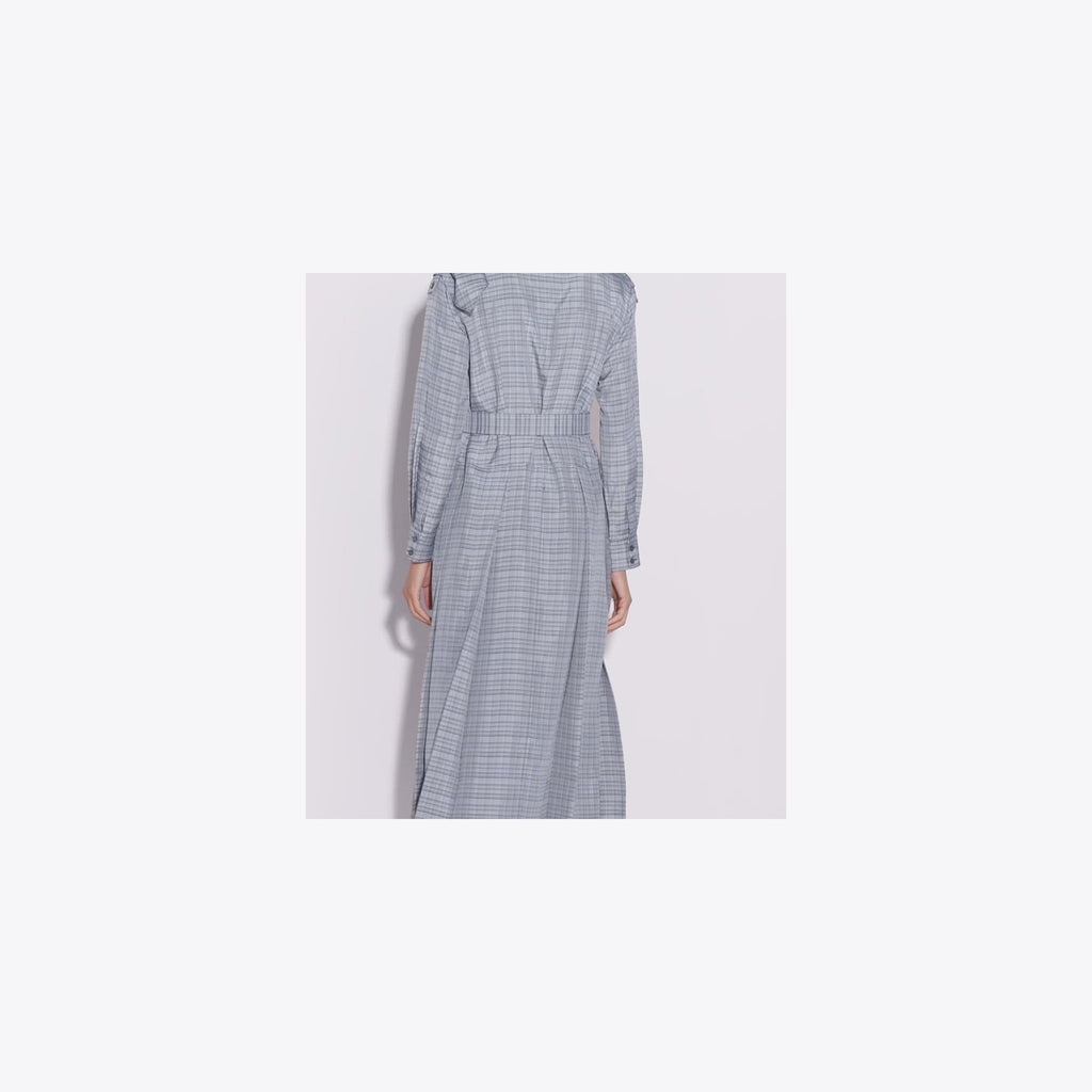 Tory Burch Front-Tie Jacquard Shirtdress - Whipped Cream / Mossy Pine - 4