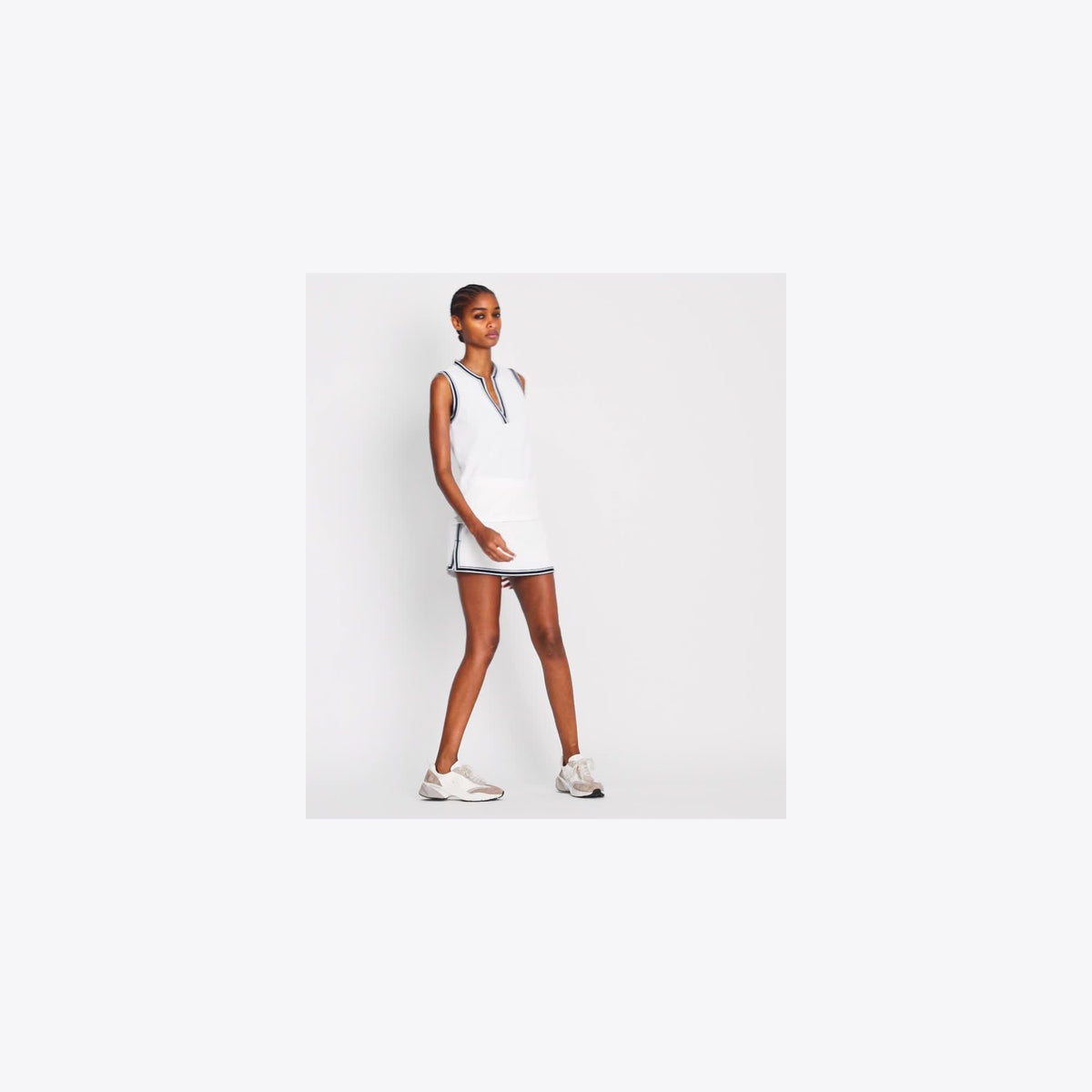 Tory Burch Tech Piqué Tunic Tank - Snow White - 4
