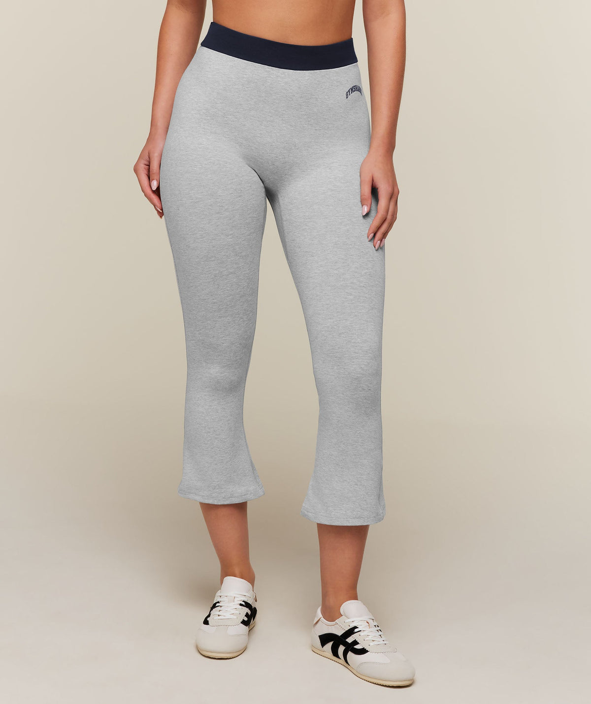 Gymshark Training Campus Shorty Leggings - Light Grey Core Marl/Heavy Blue