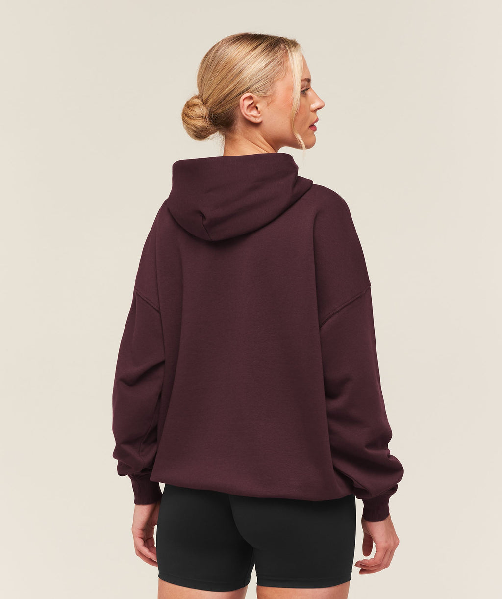 Gymshark Training Oversized Fleece Hoodie - Cherry Purple - 2