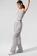 ALO Yoga Washed Accolade Straight Leg Sweatpant - Grey Sky Wash