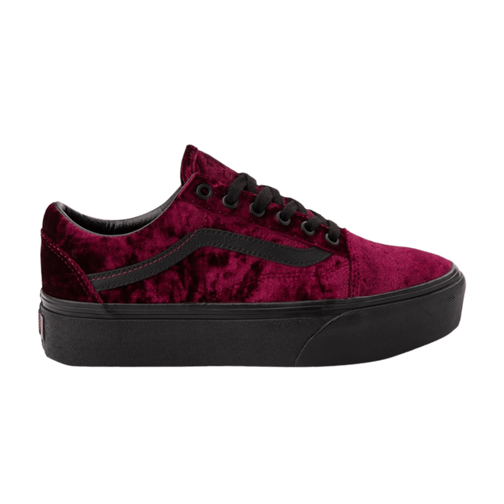 Vans Old Skool Platform - Crushed Velvet - Burnt Russet