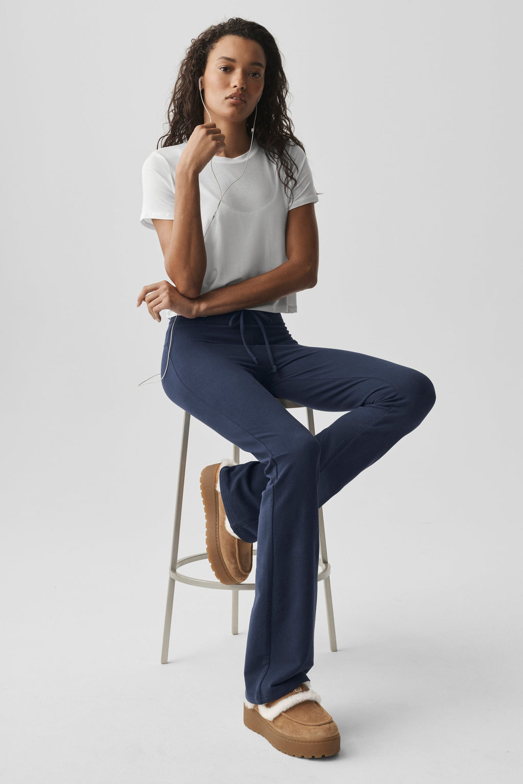 ALO Yoga Cropped All Day Short Sleeve - White - 5