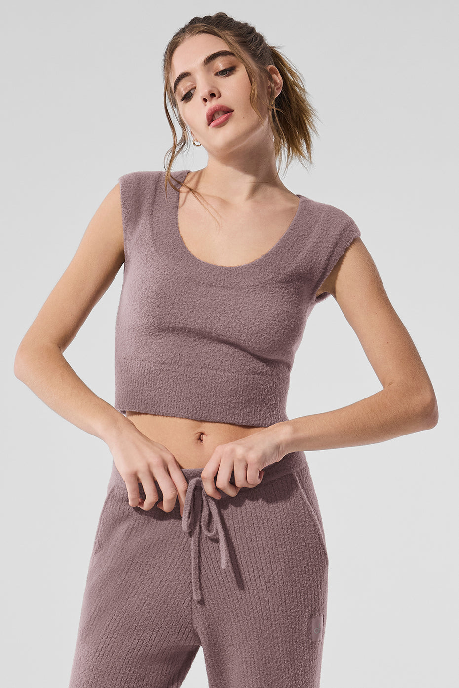 ALO Yoga Snuggle Up Sweater Short Sleeve - Mushroom