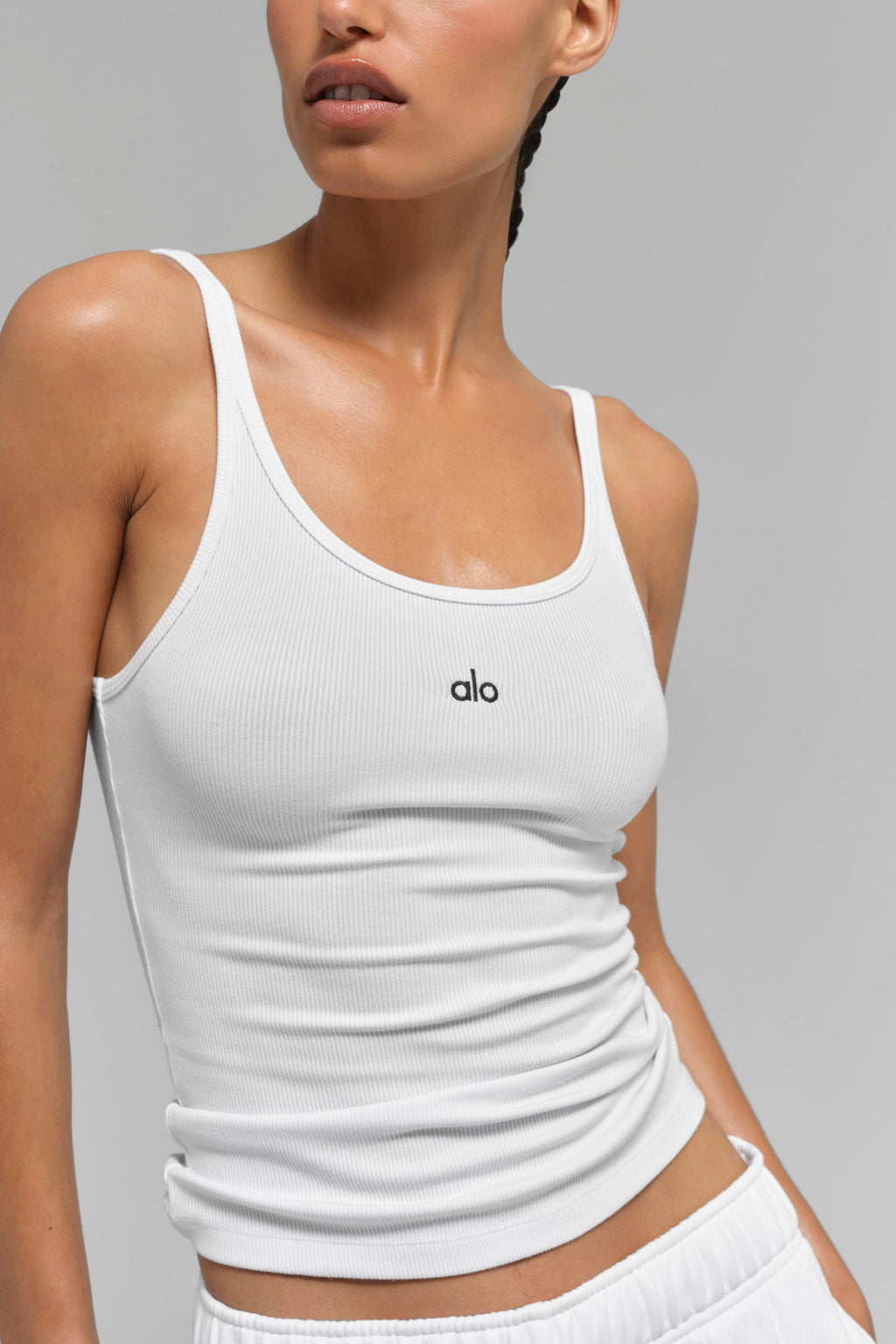 ALO Yoga Ribbed Prosper Tank - White - 5