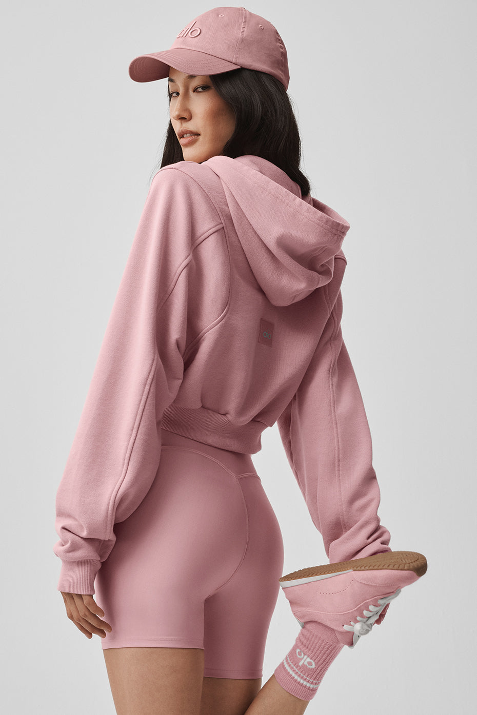 ALO Yoga Sweet Escape Zip Up Hoodie - Vintage Pink - 5