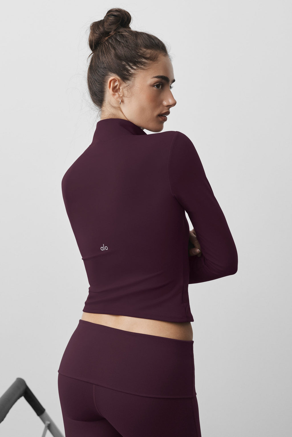 ALO Yoga Softsculpt Precision 1/4 Zip Long Sleeve - Rich Bordeaux - 2