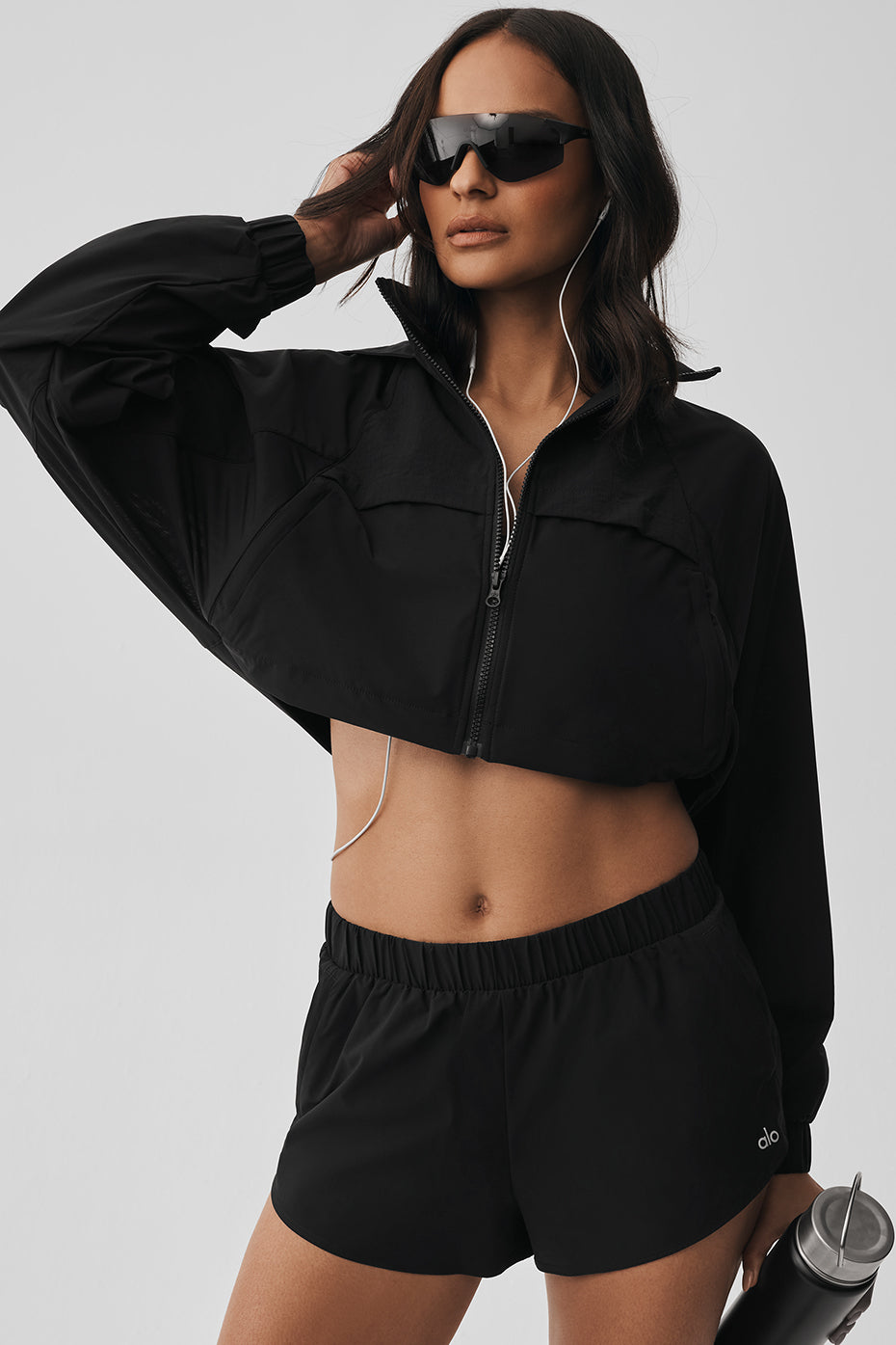 ALO Yoga Cropped Playmaker Jacket - Black
