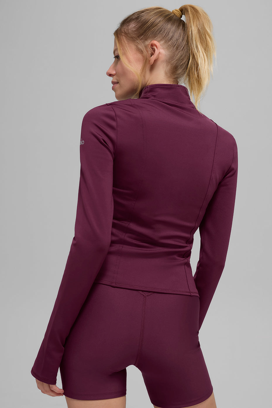ALO Yoga Airlift Winter Warm Radiant Full-Zip Jacket - Burgundy - 4