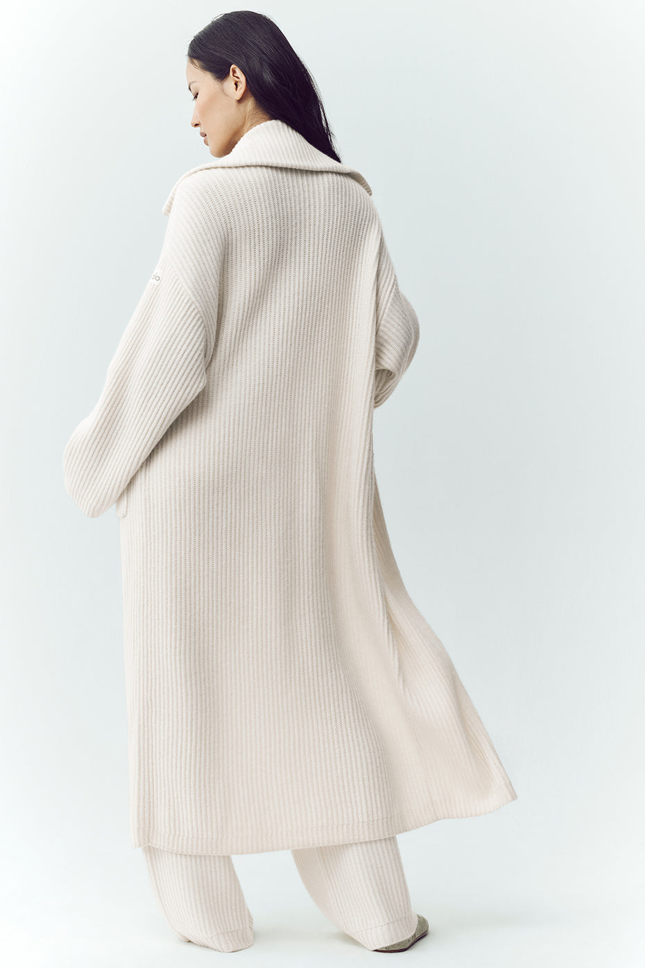 ALO Yoga Cashmere Northstar Long Cardigan - Ivory - 4