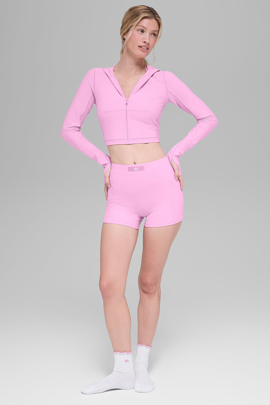 ALO Yoga Alosoft Sincere Fitted Jacket - Candy Heart Pink - 5