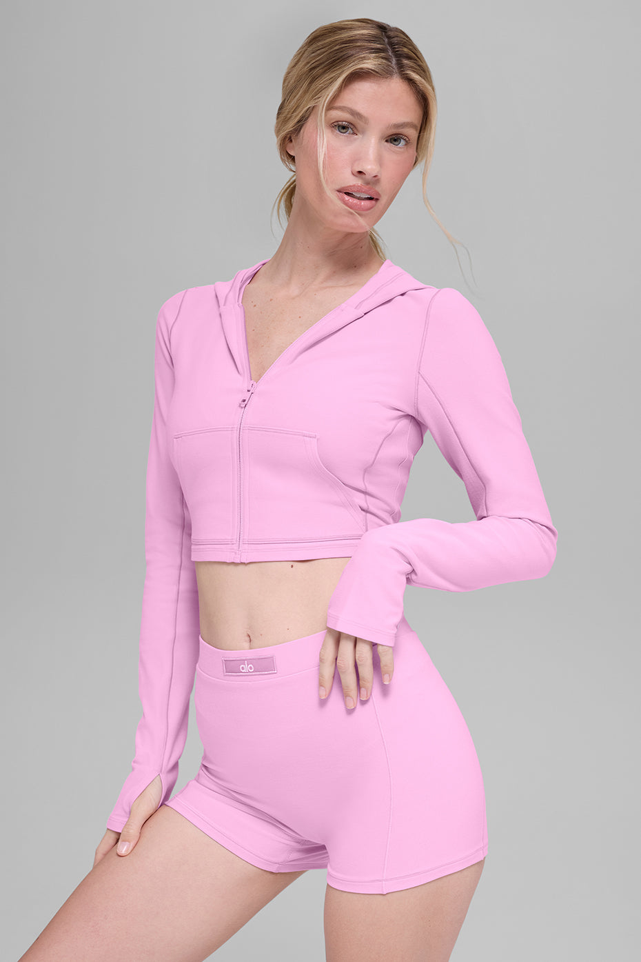 ALO Yoga Alosoft Sincere Fitted Jacket - Candy Heart Pink - 3