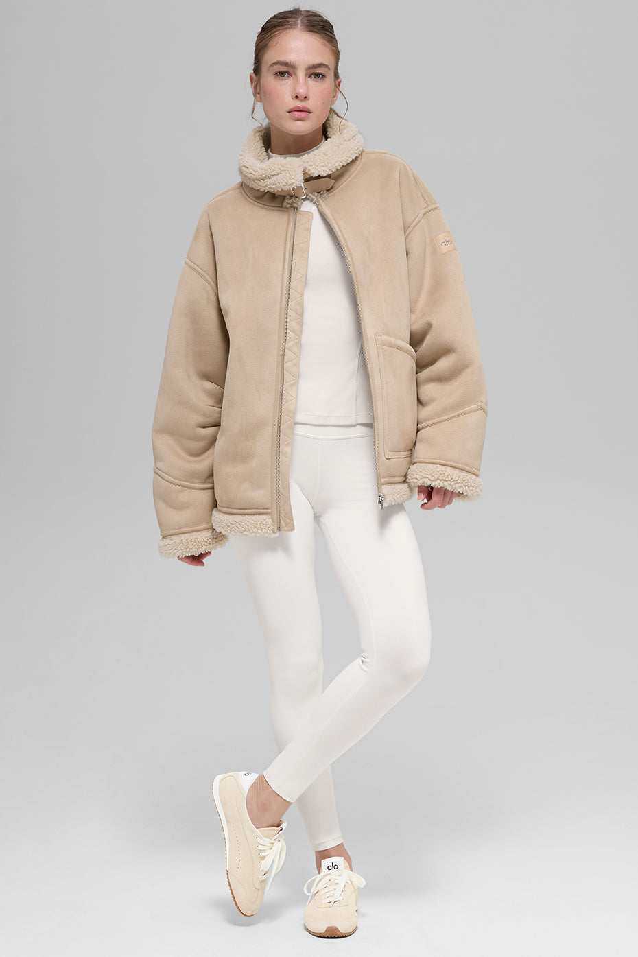 ALO Yoga Faux Shearling Grand Jacket - Woodland Tan - 7