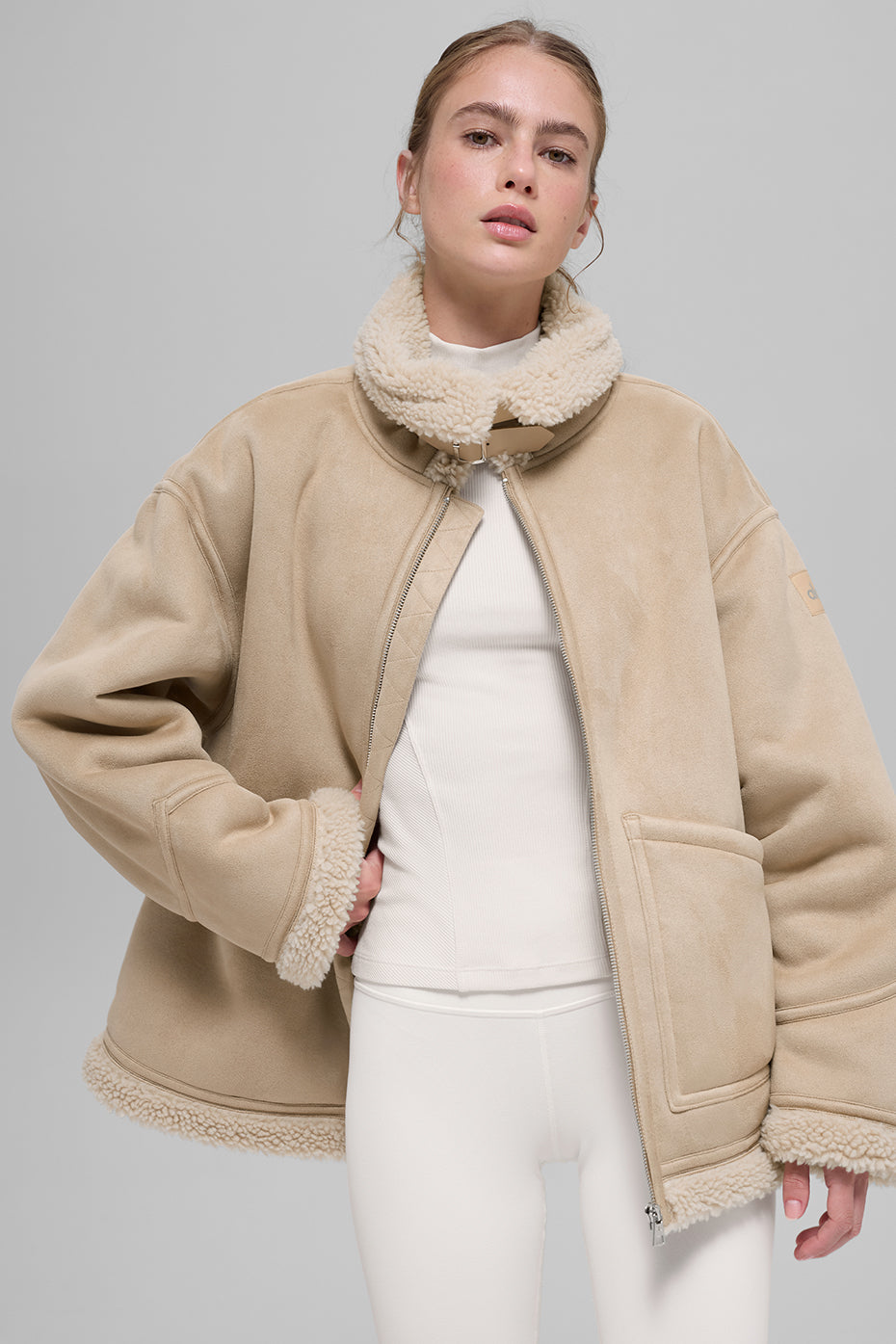 ALO Yoga Faux Shearling Grand Jacket - Woodland Tan - 3