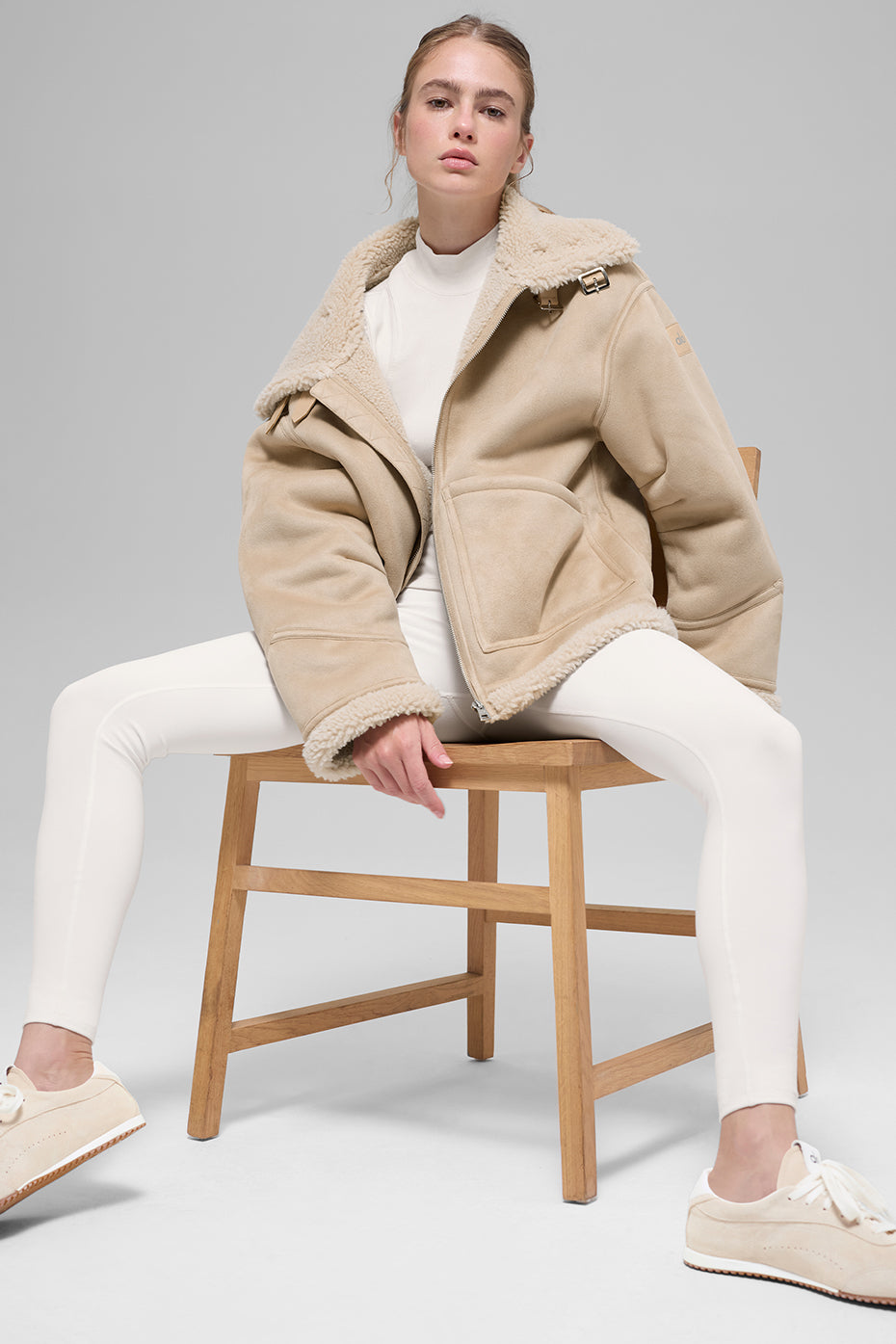 ALO Yoga Faux Shearling Grand Jacket - Woodland Tan - 6