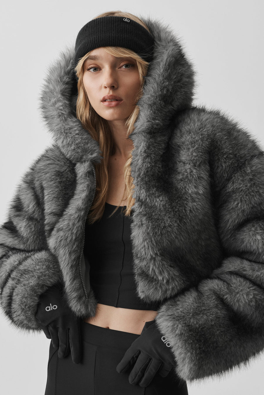 ALO Yoga Wolfy Faux Fur Snow Bound Full Zip Jacket
