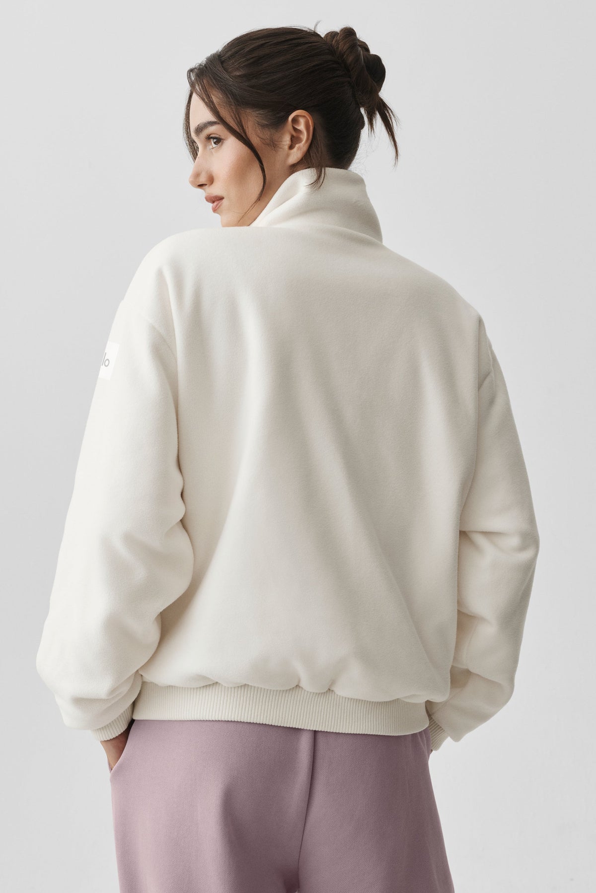 ALO Yoga Polar Fleece Retreat Full Zip Jacket - Ivory - 2