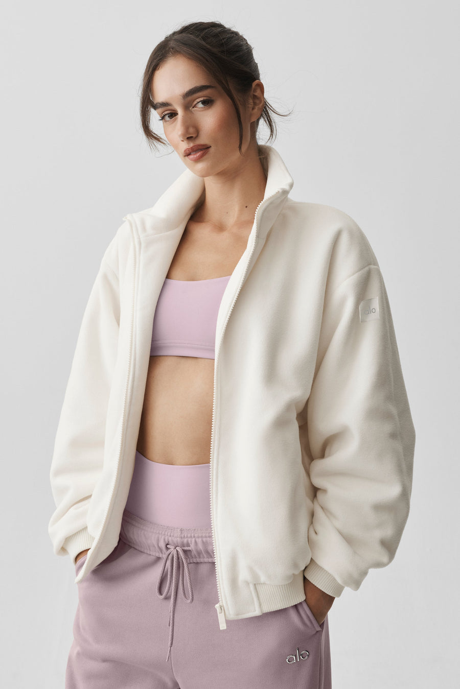 ALO Yoga Polar Fleece Retreat Full Zip Jacket