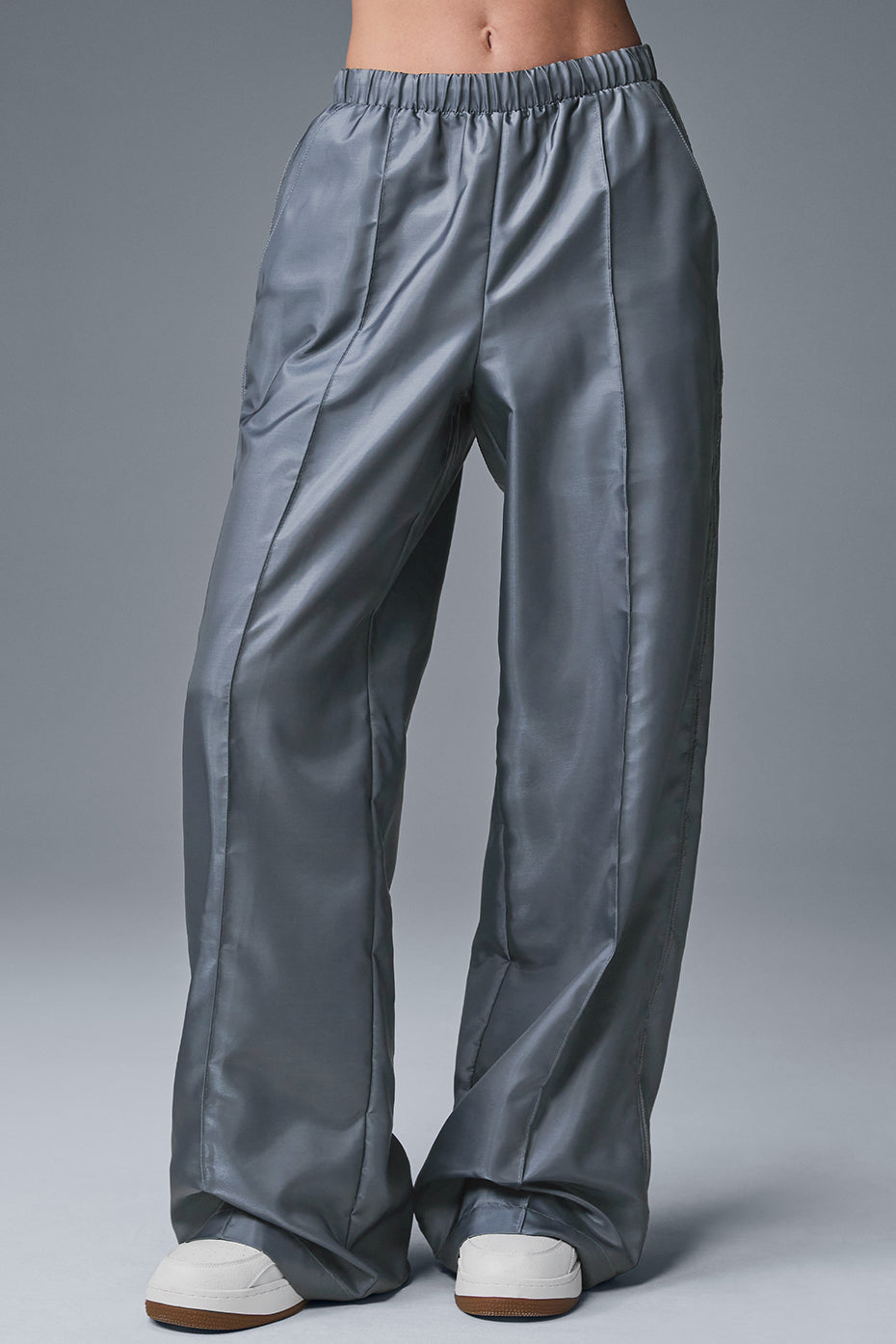 ALO Yoga Afterglow Wide Leg Track Pant - Steel Grey
